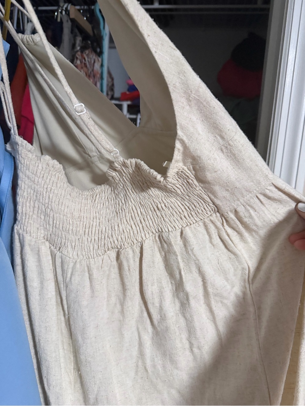ME Makeover Essentials Cream V-Neck Ruffle-Hem Maxi Dress - Picture 2 of 3